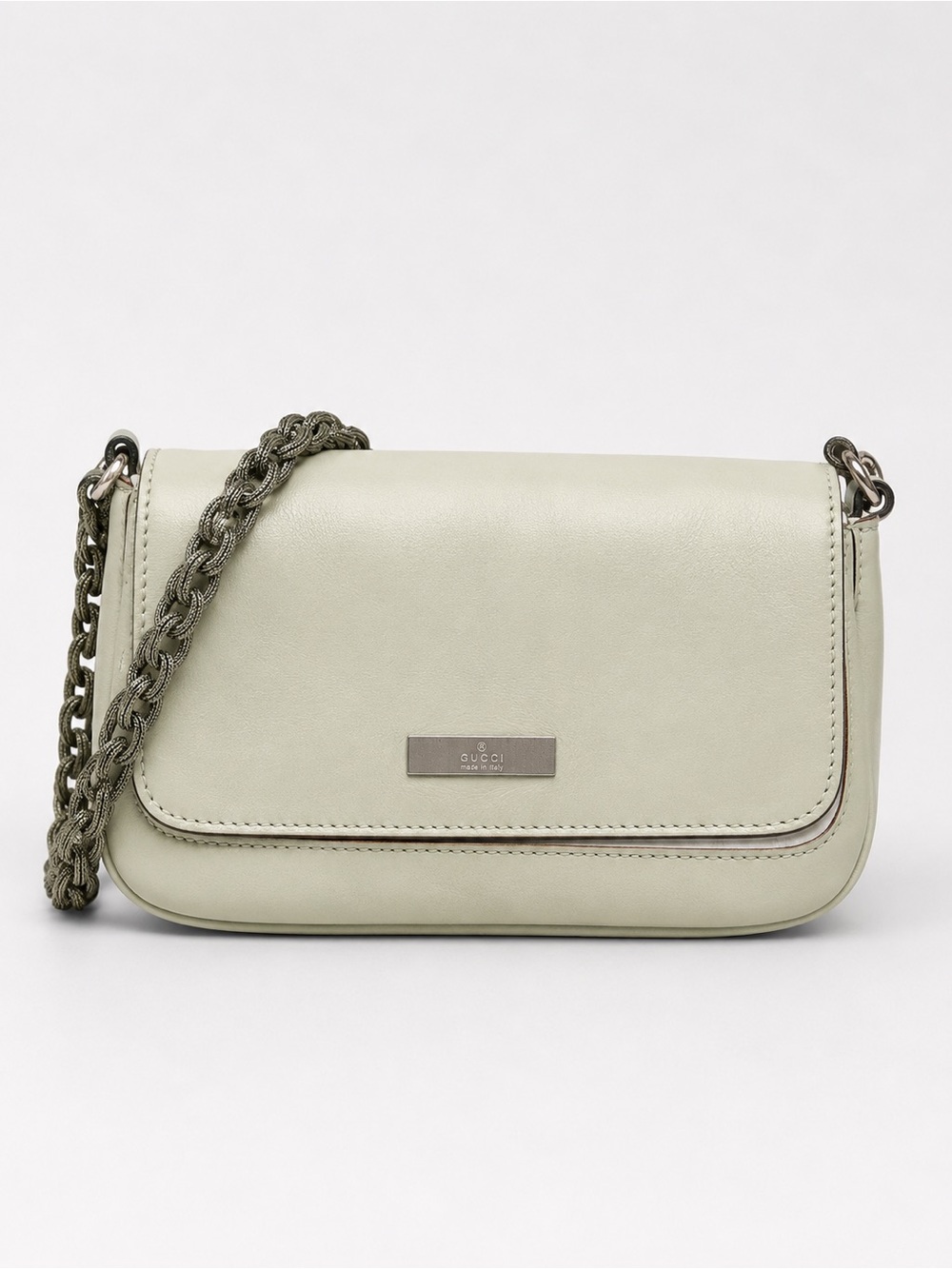 Gucci Tom Ford Era Pale Green Leather Chain Shoulder Bag